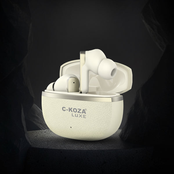 C-KOZA Luxe LT-01 [APRICOT]: Immersive ANC+ENC Wireless Earbuds | Luxe Series