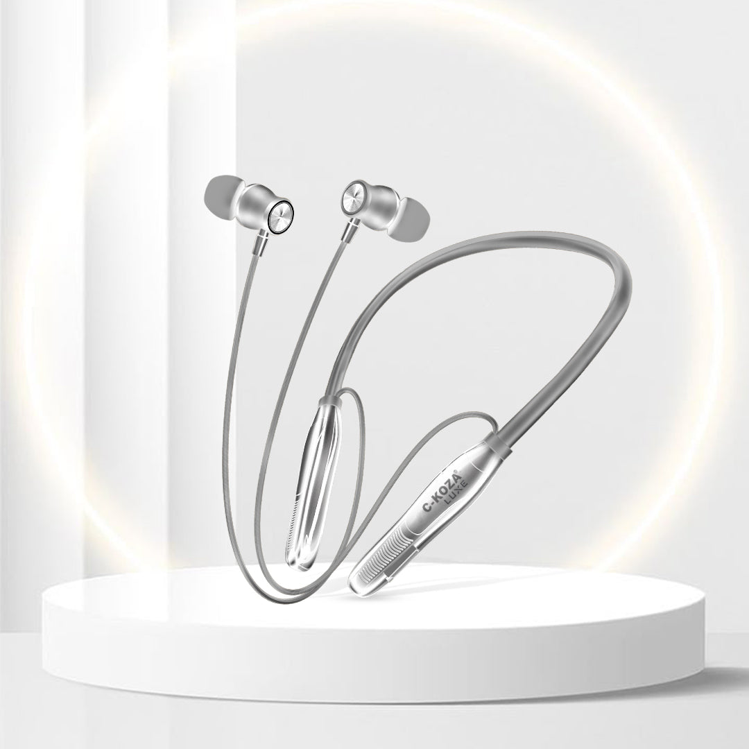 C-KOZA LUXE LN-51 [Grey] | 60-Hour Wireless Neckband with Magnetic Control & High-Fidelity Bass