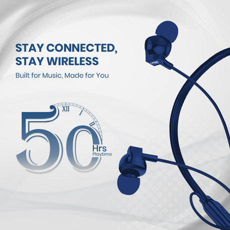 C-KOZA LUXE LN-52 [Blue] Wireless Neckband with Magnetic Control, Sports Design & Noise Reduction Mic