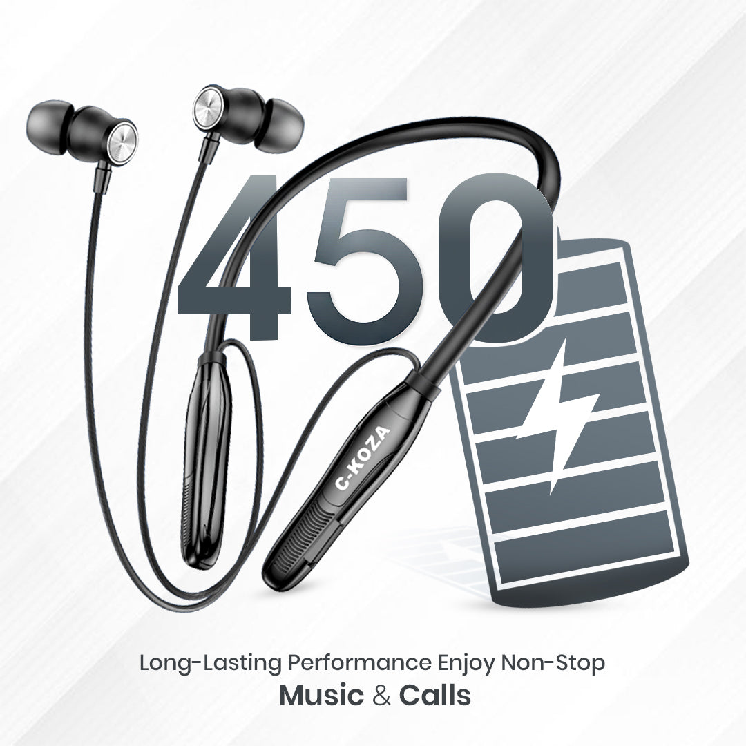 C-KOZA LUXE LN-51 [Black] | 60-Hour Wireless Neckband with Magnetic Control & High-Fidelity Bass