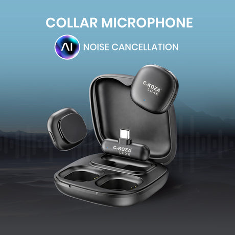 C-KOZA LUXE CM-01 Wireless Convenient Microphone with AI Noise Cancelling – 2.4GHz HD Mic for Clear Audio