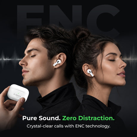 C-KOZA LUXE LT-04 True Wireless Earbuds with ENC, Bluetooth 5.3, 40H Playtime & HiFi Stereo Bass