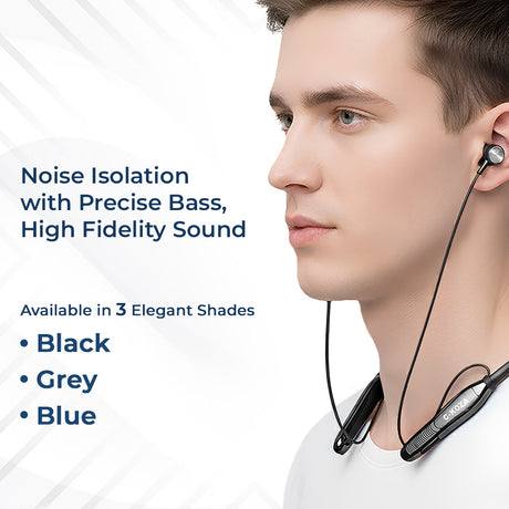 C-KOZA LUXE LN-51 [Black] | 60-Hour Wireless Neckband with Magnetic Control & High-Fidelity Bass