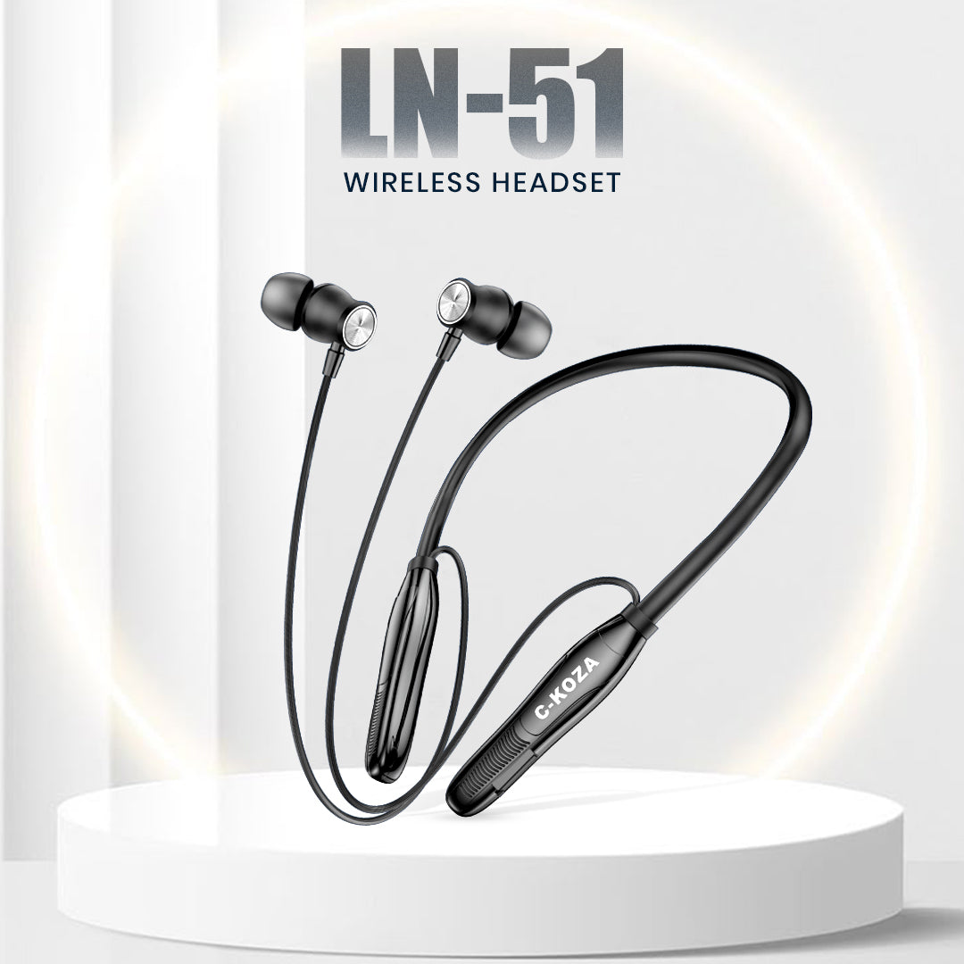 C-KOZA LUXE LN-51 [Black] | 60-Hour Wireless Neckband with Magnetic Control & High-Fidelity Bass