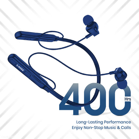 C-KOZA LUXE LN-52 [Blue] Wireless Neckband with Magnetic Control, Sports Design & Noise Reduction Mic