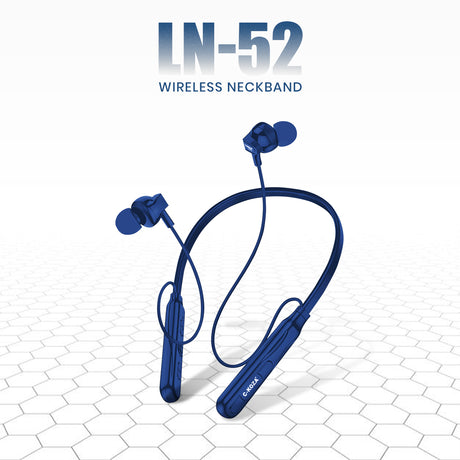 C-KOZA LUXE LN-52 [Blue] Wireless Neckband with Magnetic Control, Sports Design & Noise Reduction Mic