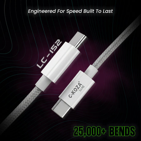 C-KOZA LUXE LC-152 Braided Type-C to Type-C 120W Fast Charging Cable, 1.2M