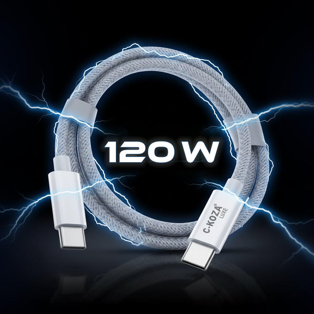 C-KOZA LUXE LC-152 Braided Type-C to Type-C 120W Fast Charging Cable, 1.2M