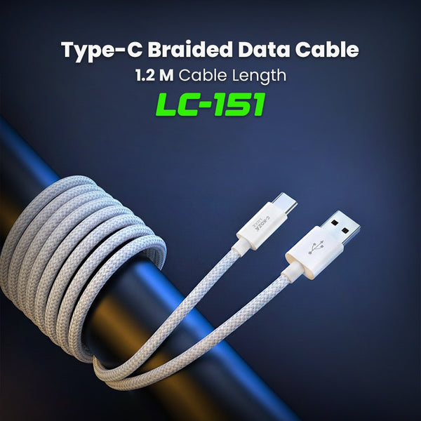 C-KOZA LUXE LC-151 Braided Type-C Fast Charging Cable, 65W Output