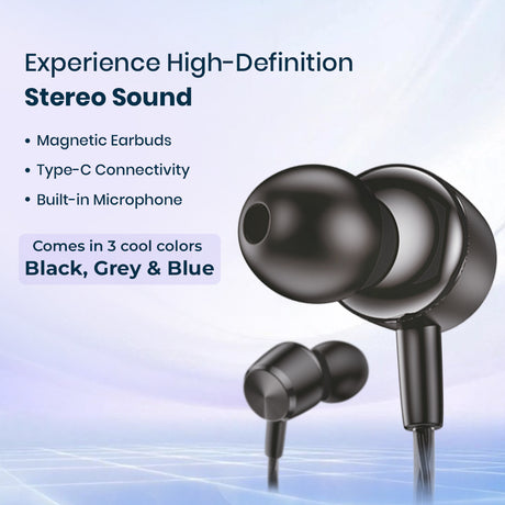 C-KOZA LUXE LH-201 Type-C Handsfree Earphones with Extra Bass & Crystal Clear Audio