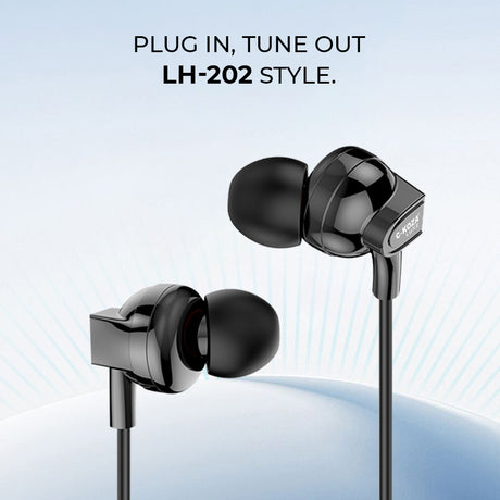 C-KOZA LUXE Series LH-202 Wired Handsfree Earphones with Mic - Rich Bass & 3.5mm Jack
