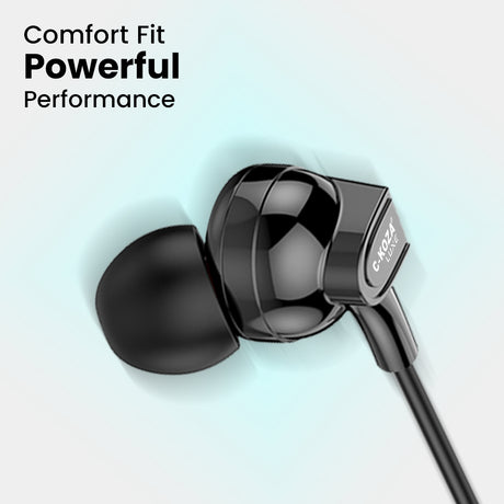 C-KOZA LUXE Series LH-202 Wired Handsfree Earphones with Mic - Rich Bass & 3.5mm Jack