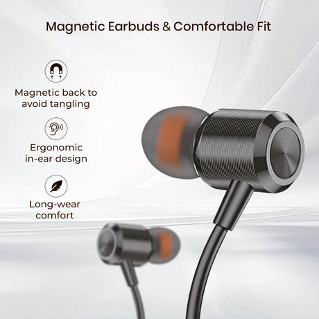 C-KOZA LUXE LH-203 Wired Earphones with Mic, Extra Bass & Noise Reduction, Type-C Headset with Metallic Earpieces (Black, In-Ear)