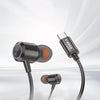C-KOZA LUXE LH-203 Wired Earphones with Mic, Extra Bass & Noise Reduction, Type-C Headset with Metallic Earpieces (Black, In-Ear)