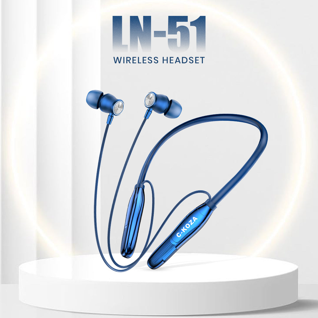 C-KOZA LUXE LN-51 [BLUE] | 60-Hour Wireless Neckband with Magnetic Control & High-Fidelity Bass