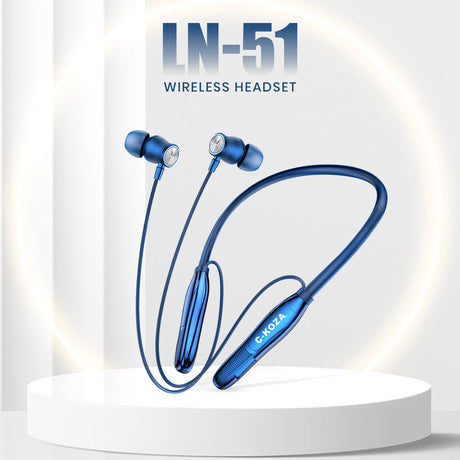 C-KOZA LUXE LN-51 [BLUE] | 60-Hour Wireless Neckband with Magnetic Control & High-Fidelity Bass