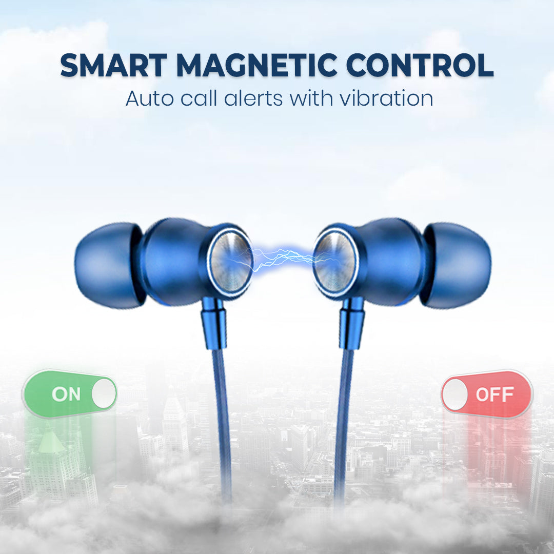 C-KOZA LUXE LN-51 [BLUE] | 60-Hour Wireless Neckband with Magnetic Control & High-Fidelity Bass