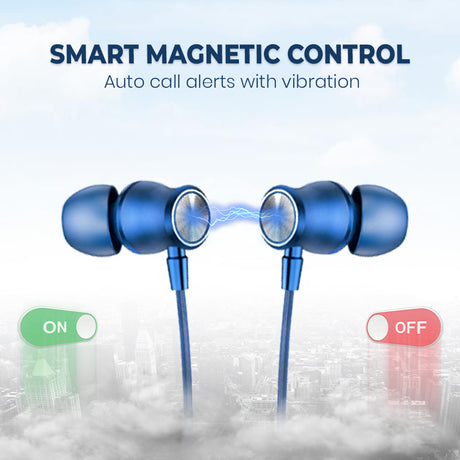 C-KOZA LUXE LN-51 [BLUE] | 60-Hour Wireless Neckband with Magnetic Control & High-Fidelity Bass