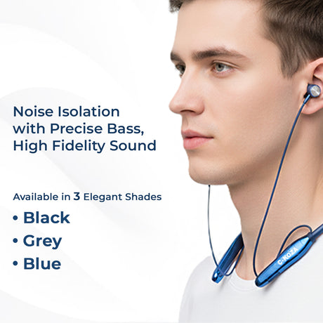 C-KOZA LUXE LN-51 [BLUE] | 60-Hour Wireless Neckband with Magnetic Control & High-Fidelity Bass