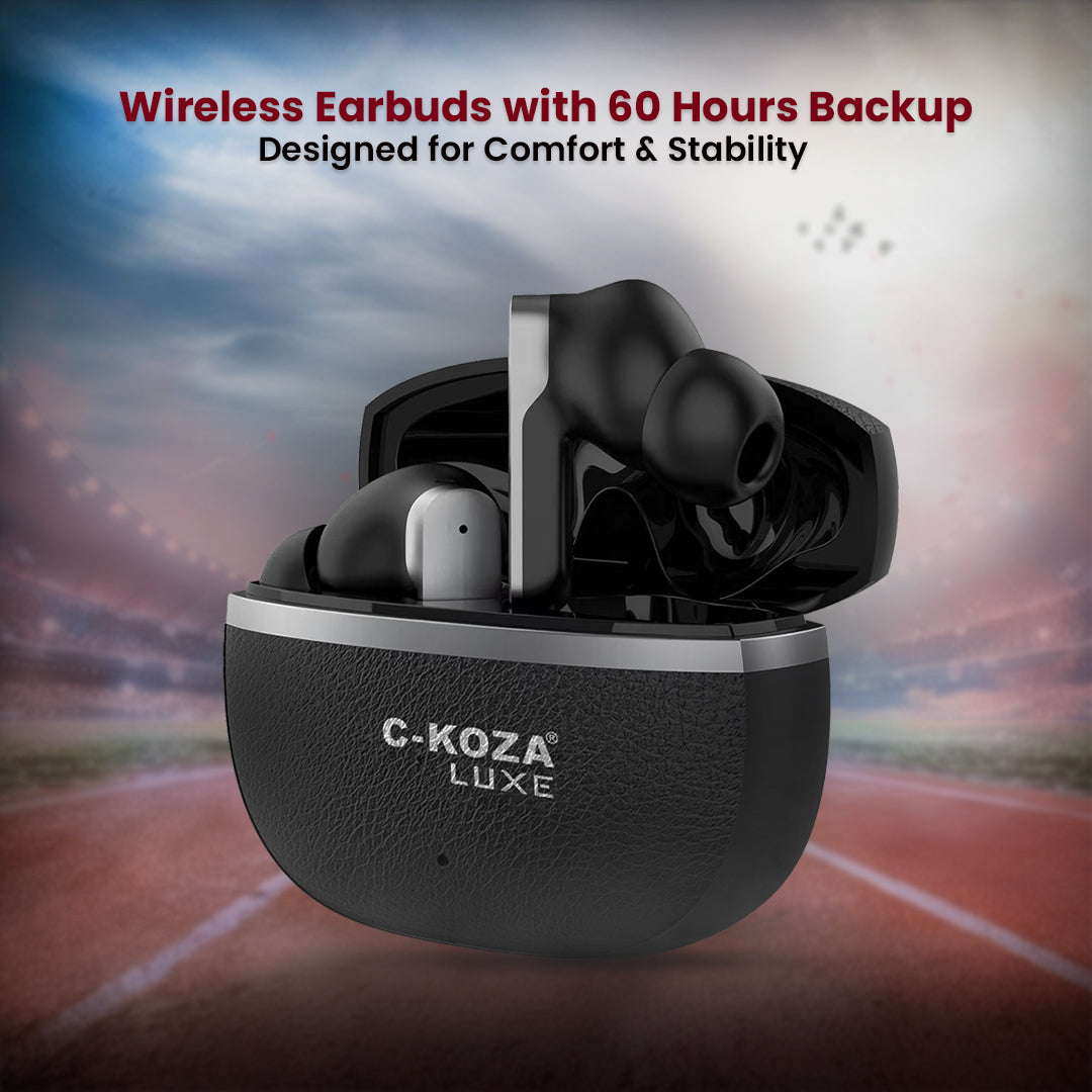 C-KOZA LUXE LT-01 [BLACK]: Immersive ANC+ENC Wireless Earbuds | Luxe Series