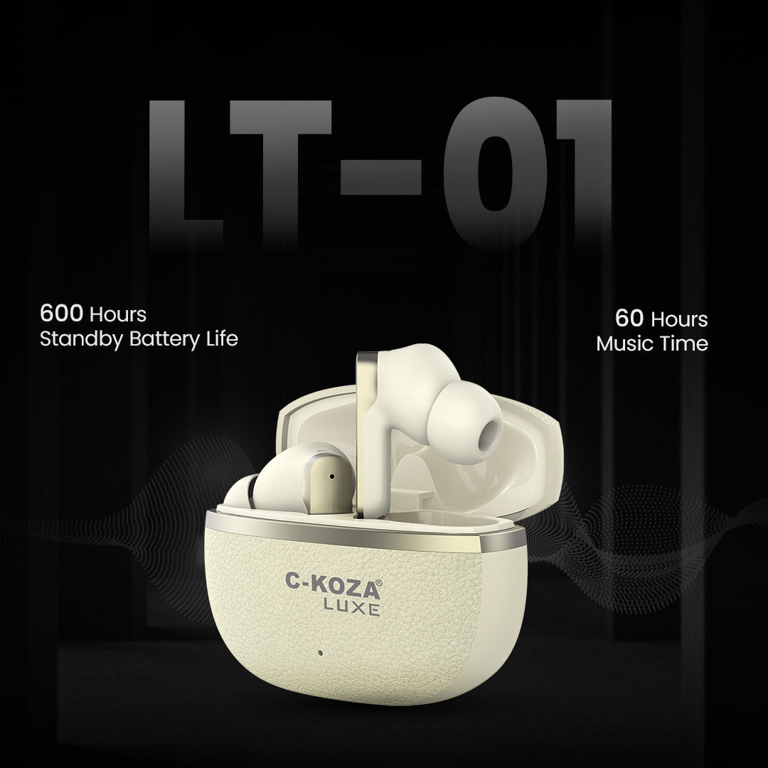 C-KOZA Luxe LT-01 [APRICOT]: Immersive ANC+ENC Wireless Earbuds | Luxe Series