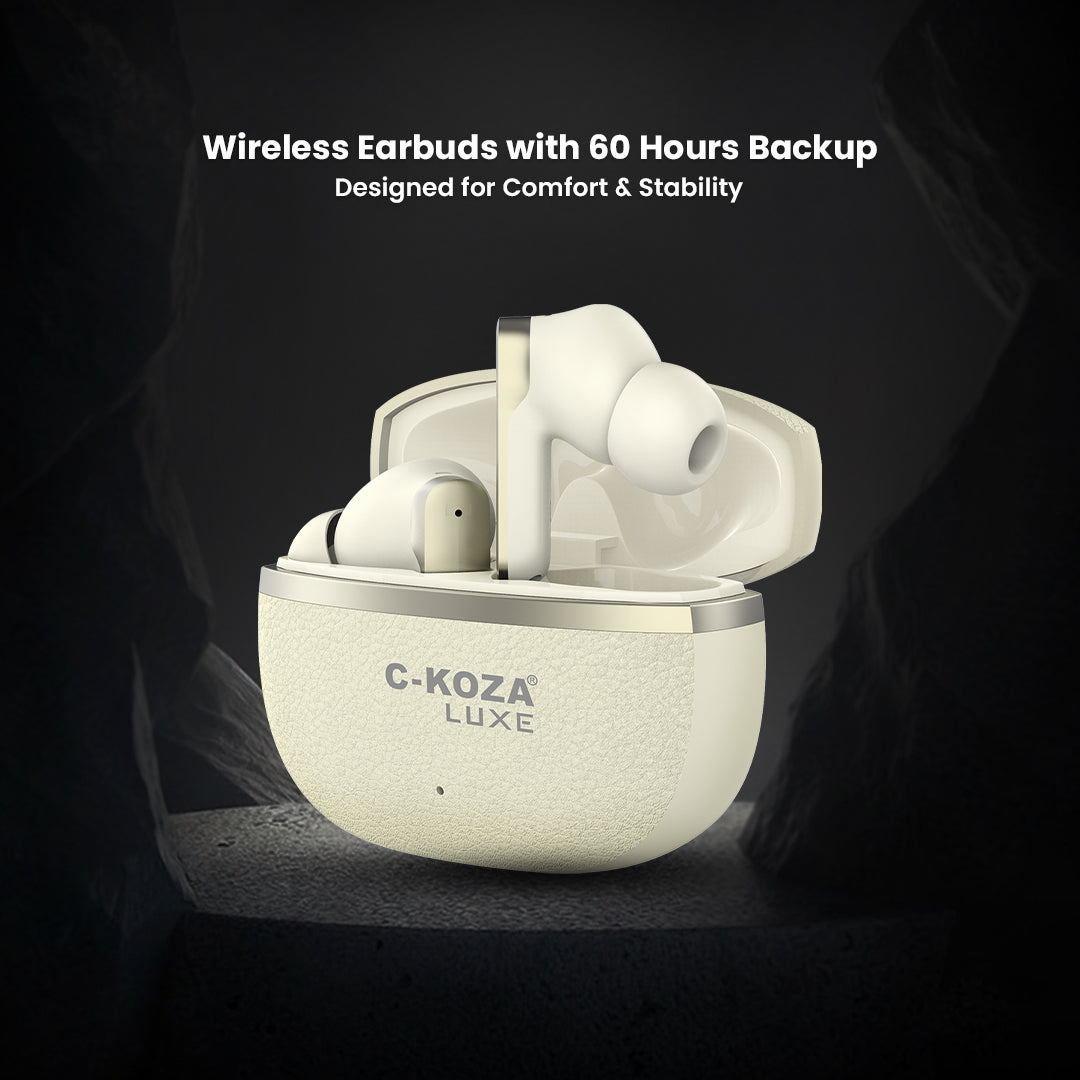 C-KOZA Luxe LT-01 [APRICOT]: Immersive ANC+ENC Wireless Earbuds | Luxe Series
