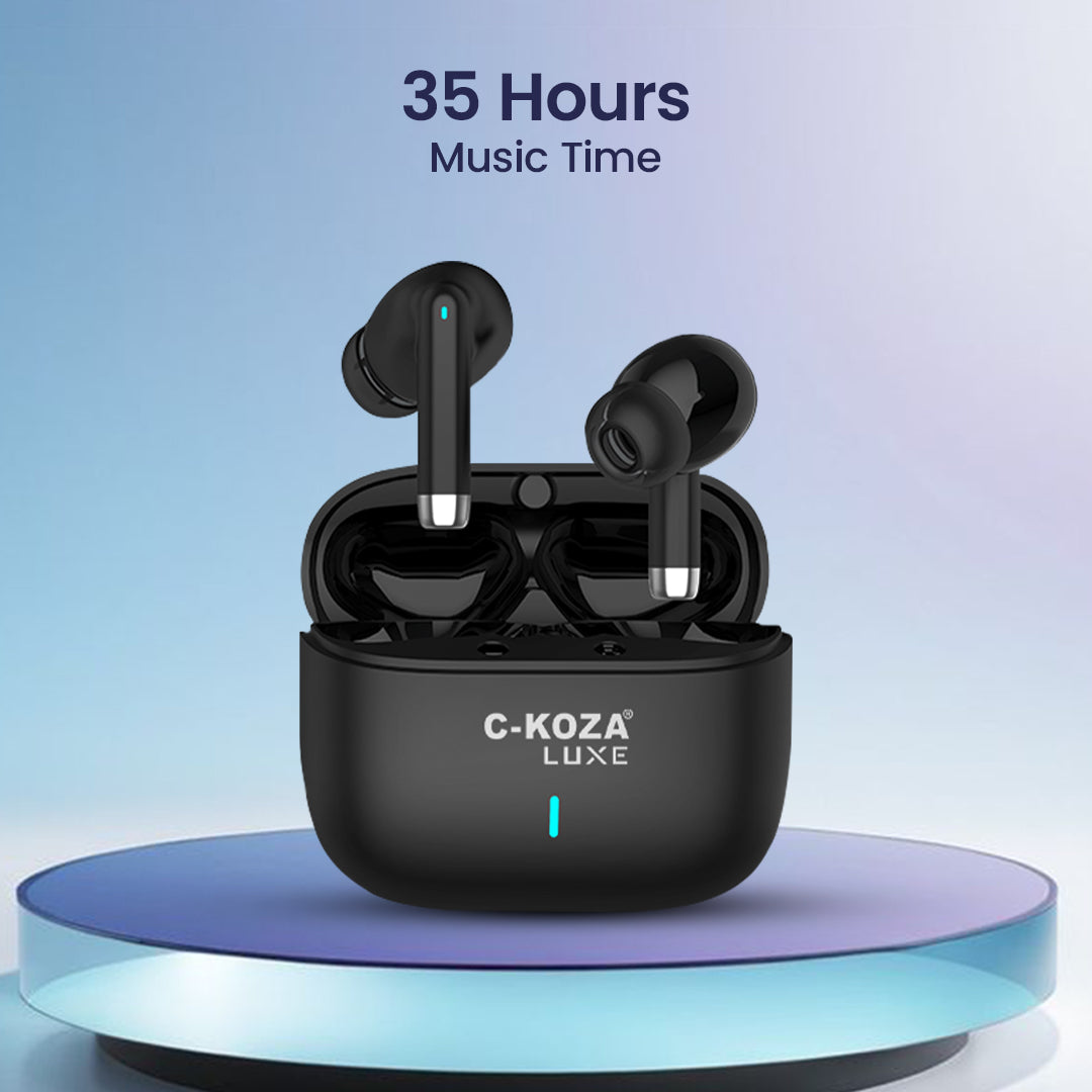 C-KOZA LUXE LT-02 | Premium True Wireless Earbuds with 35H Battery & Pure Bass Sound