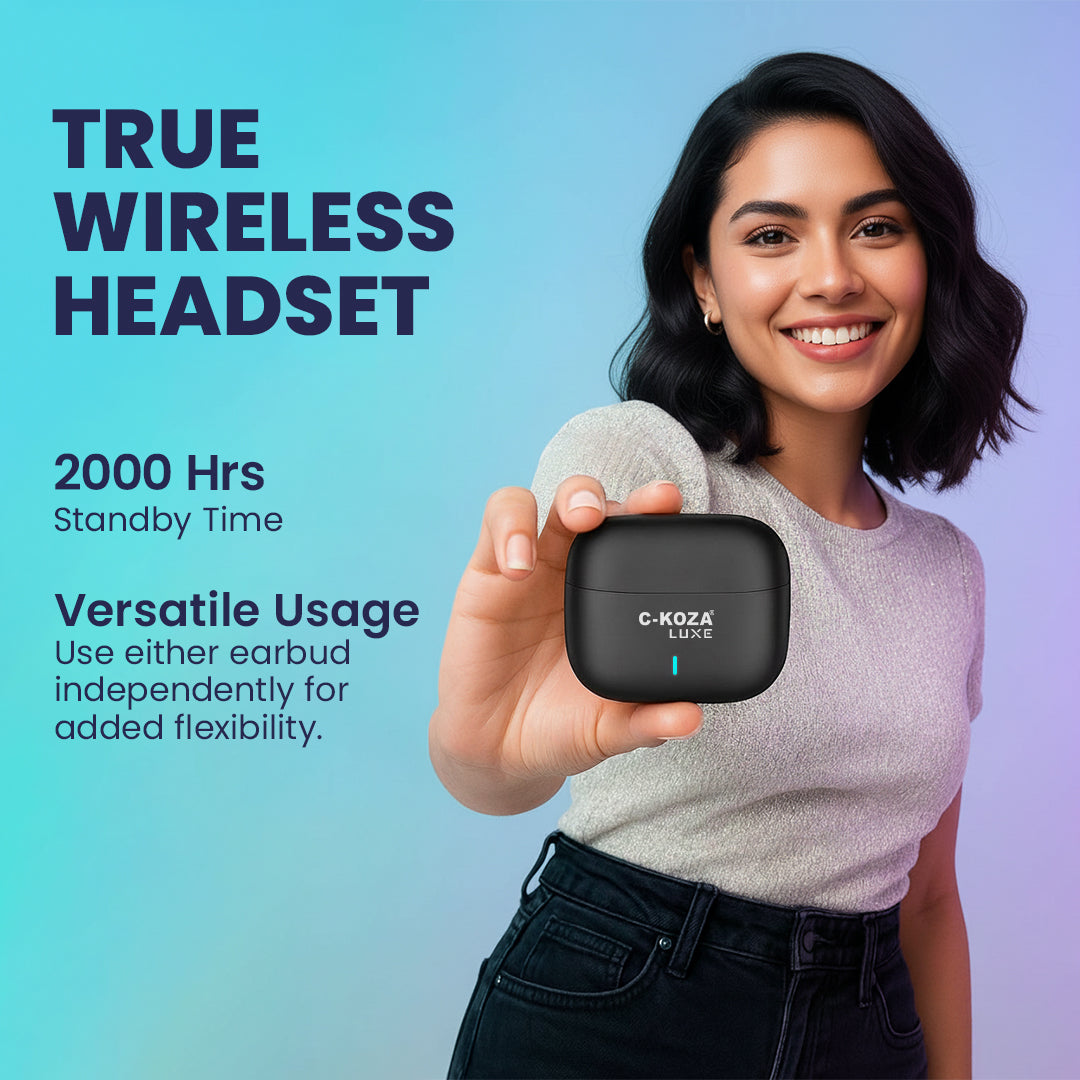 C-KOZA LUXE LT-02 | Premium True Wireless Earbuds with 35H Battery & Pure Bass Sound