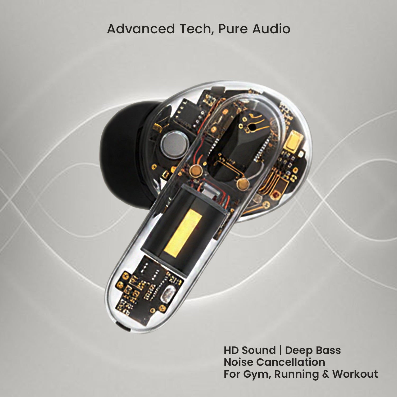 C-KOZA LUXE LT-03 [BLACK] | Premium TWS Earbuds with 50H Playtime, Extra Bass & Touch Controls