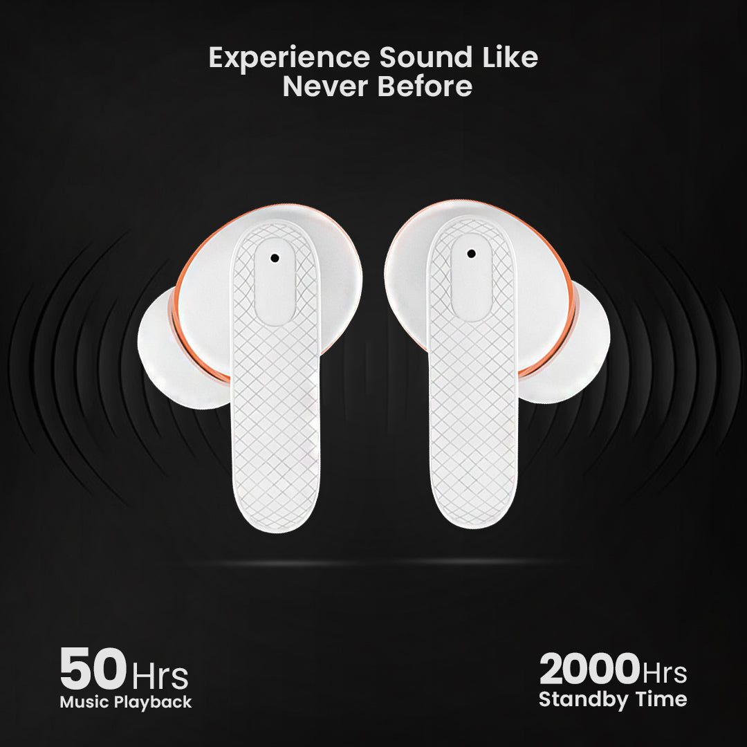 C-KOZA LUXE LT-03 [WHITE] | Premium TWS Earbuds with 50H Playtime, Extra Bass & Touch Controls