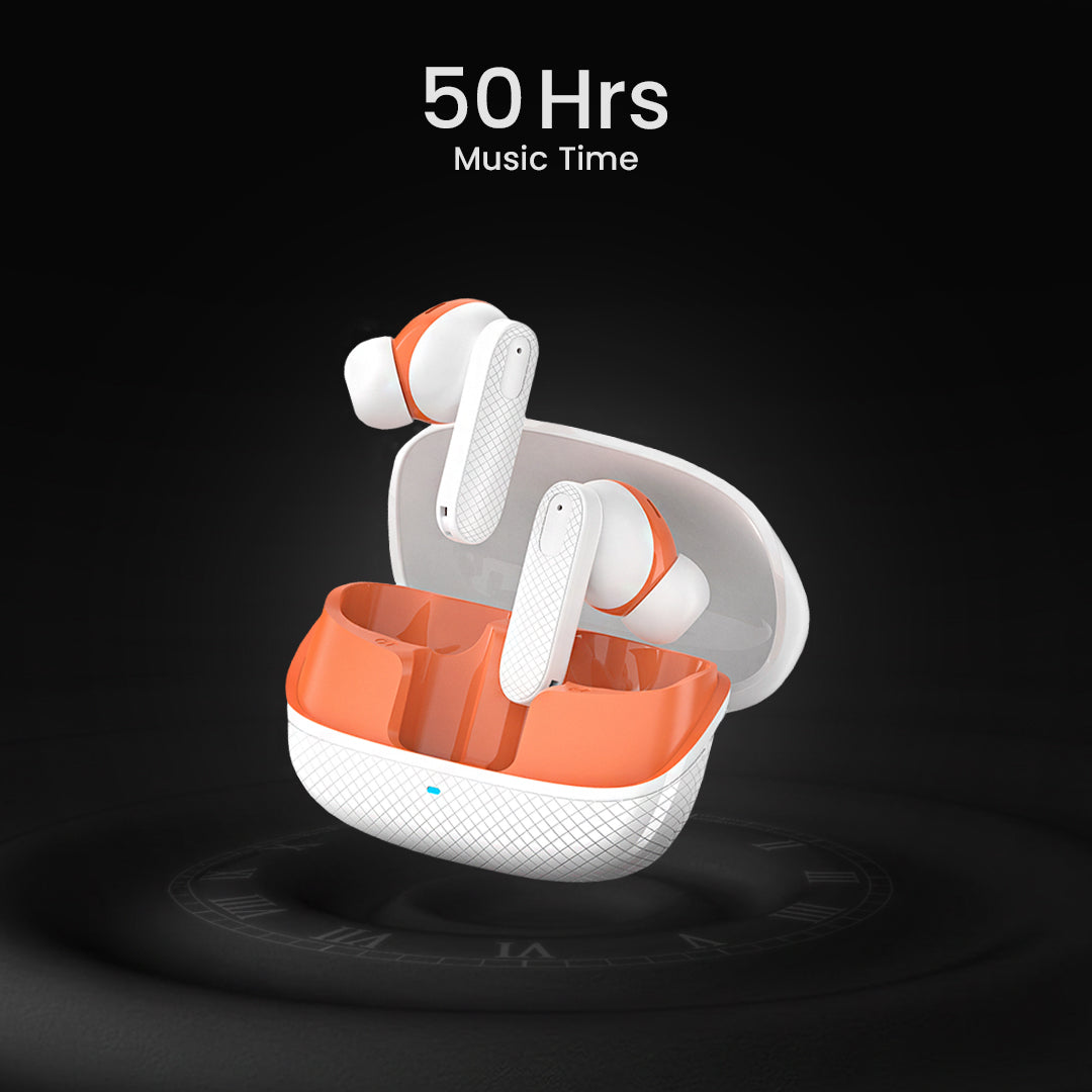 C-KOZA LUXE LT-03 [WHITE] | Premium TWS Earbuds with 50H Playtime, Extra Bass & Touch Controls