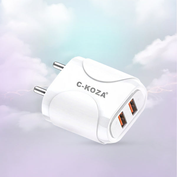 C-KOZA LUXE LU-101 | 15W Super Fast Dual USB Charger with Auto-ID & Multi-Layer Safety