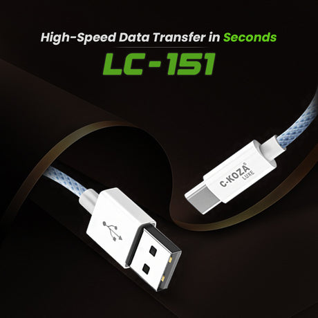 C-KOZA LUXE LC-151 Braided Type-C Fast Charging Cable, 65W Output
