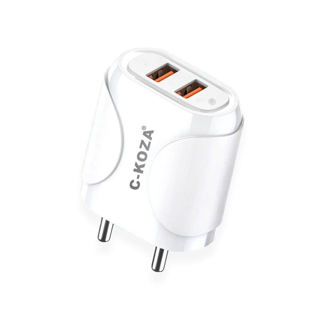 C-KOZA LUXE LU-101 | 15W Super Fast Dual USB Charger with Auto-ID & Multi-Layer Safety