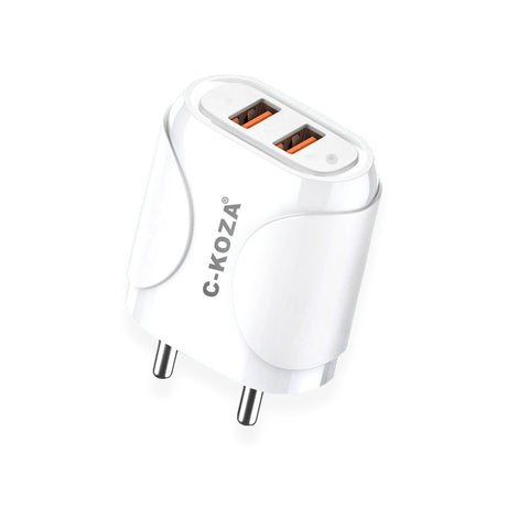 C-KOZA LUXE LU-101 | 15W Super Fast Dual USB Charger with Auto-ID & Multi-Layer Safety